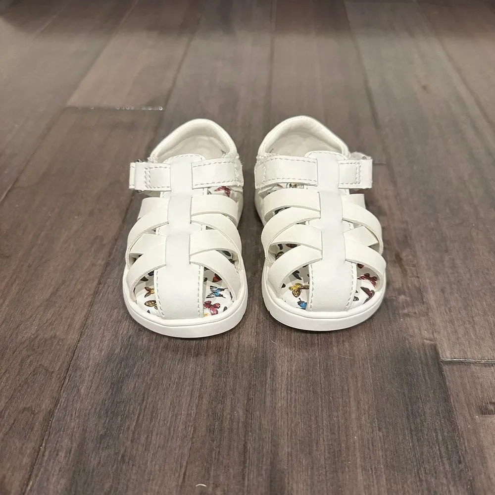 WN Girls White‎ Sandals Size 2 NWOT